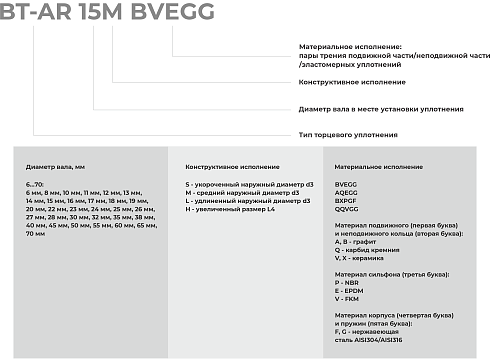 Торцевое уплотнение BT-AR 70 QQVGG в Нижнем Новгороде фото